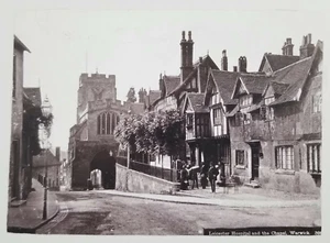 Antike Fotografie Leicester Krankenhaus und Kapelle Warwick England UK - Bild 1 von 5