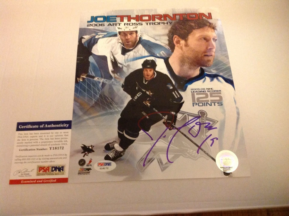 Foto firmada por Joe Thornton de 8x10 PSA ADN certificado de autenticidad SJ San Jose Sharks autografiada a Foto 1 de 1