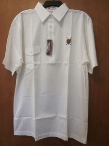 NEW Size L Slazenger ADIOS Golf Club Men's Golf Polo Shirt White Short Sleeve - Picture 1 of 21