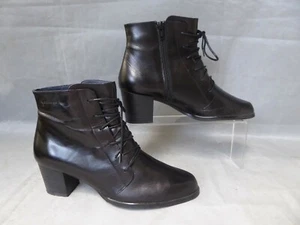DORKING boots CUIR Noir talon Lacets T 39 PARFAIT ETAT - Picture 1 of 10