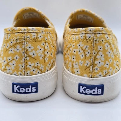KEDS Floral Sneaker Shoe Slip On Canvas Womans Size 9.5 Boho Flower Power Yellow - Image 1 of 4
