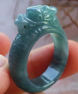 ANILLO Dragón Jadeíta Jade Natural Verde Video Certificado EE. UU. 9 # 戒指 118207 VS - Imagen 1 de 8