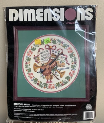 Factory Sealed 1993 New Dimensions Crewel Kit # 1426 Beautiful Music - Image 1 of 2
