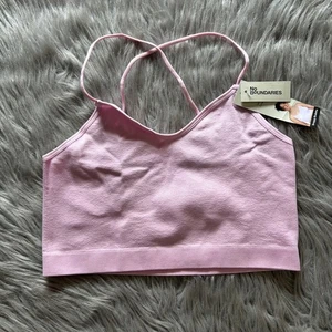 No Boundaries Träger Bralette Damen Größe Large Rosa Gerippt Crossback BH - Bild 1 von 6