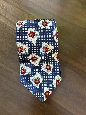 Gap Authentic Necktie Made In USA 100% Silk Floral Red Blue White - Image 1 of 4