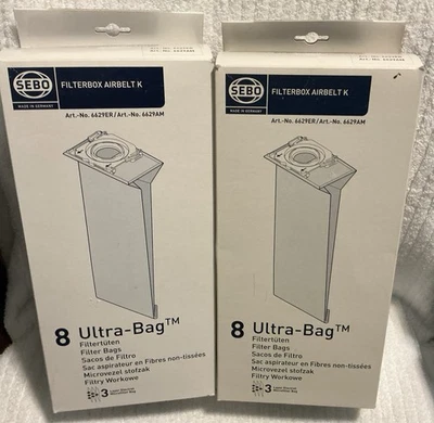 Sebo 6629ER Filterbox Airbelt K Ultra Vacuum Bag 15 Bags - Image 1 of 2