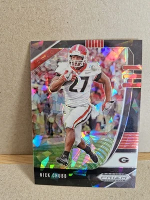 Nick Chubb 1 Of 1 Prizm Draft Georgia Bulldogs Black Cracked Ice Panini 2020 - Image 1 of 2