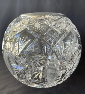 Bleischliff Kristall Runde Rose Schale Vase Pinwheel Ananas Williamsburg von AVITRA - Bild 1 von 9
