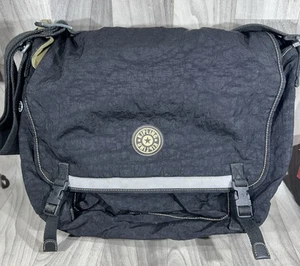 Vintage Kipling Messenger Travel Bag Crossbody Shoulder Bag Black Laptop Bag - Picture 1 of 14