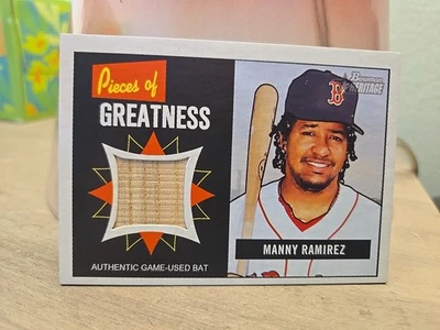 MANNY RAMIREZ 2005 BOWMAN HERITAGE PIECES OF GREATNESS GAME USED BAT Boston - Image 1 of 3