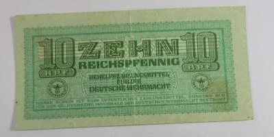 10 Reichspfennig Segunda Guerra Mundial Ocupación de Grecia con dos sellos, en muy buen estado/excelente Foto 1 de 2