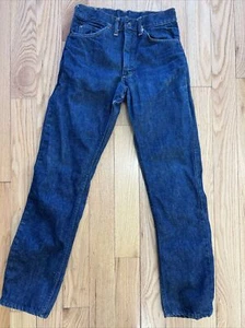 VTG Boys/Girls Grants Circle G Jeans 28”W X 30” Inseam Heavy Indigo Cotton Denim - Picture 1 of 4