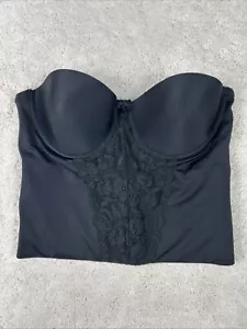 Bustier Bra Secret Treasures Corset Lingerie Black Lace Adjustable Straps 36C - Picture 1 of 11
