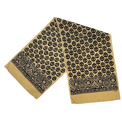 Bufanda De Colección Oblonga Negro Bronceado Estampado Hoja Años 80 Diseñador Gollubur Robinson Foto 1 de 3