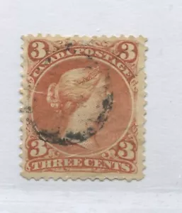 1868 Canada 3 cent Large Queen used - Foto 1 di 1
