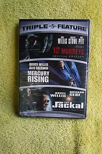 NEW/SEALED DVD SET! 12 MONKEYS, MERCURY RISING & THE JACKAL! BRUCE WILLIS SET! - Imagen 1 de 7