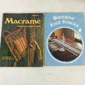 VINTAGE Macramé How To Knot Knacks Booklets Books 2 Hippie 1970's Crafts Sunset - Picture 1 of 12