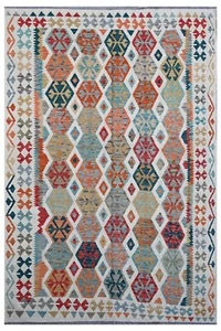 Vintage Moroccan Kilim Rug - Handmade Oriental Wool 297x201cm Livingroom Rug - Picture 1 of 6