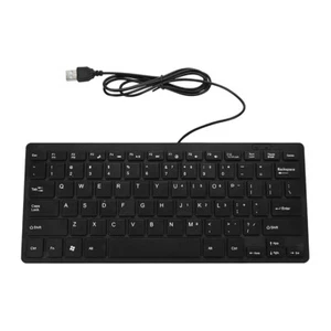 78 Keys Mini Slim Lightweight USB Plastic Black Keyboard Windows 7 10 - Picture 1 of 7