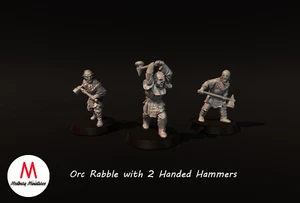 LOTR - Orc Rabble with 2 Handed Hammers - Picture 1 of 4