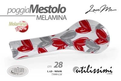 POGGIAMESTOLO POGGIA MESTOLO UTENSILI CUCINA FIORI MELAMINA CUORE CUORI LOV 28CM - Immagine 1 di 4