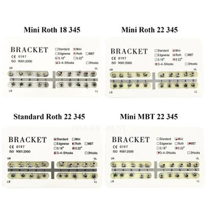 Dental Orthodontic Standard Mini Roth MBT Metal Bracket 018 022 Slot 345 Hooks - Picture 1 of 27