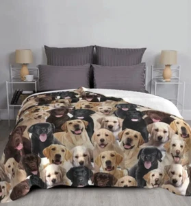 Labrador Retriever Large Blanket sofa cover throw bed topper dog soft couch sete - Picture 1 of 9