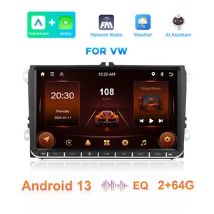 For VW Jetta Passat Golf 5/6 9" Carplay Android 13 Car Stereo Radio GPS Navi 64G - Picture 1 of 20