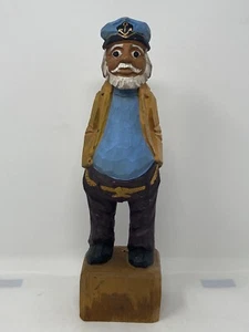 Vintage Wooden Hand Carved Ship Sailor Hands In Coat Nautical Figurine 12” Tall - Picture 1 of 12