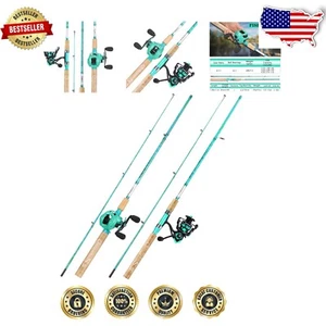 Lightweight 5'6" Fishing Rod & Reel Combo - Durable Anti-Reverse Technology - Picture 1 of 9