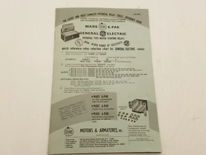 MARS/LINE GENERAL ELECTRIC POTENTIAL TYPE MOTOR STARTING RELAY REFERENCE GUIDE - Picture 1 of 4