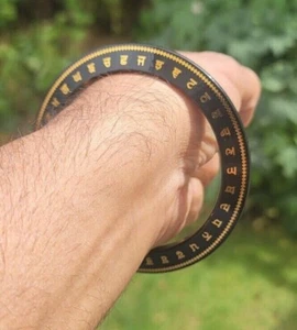 Brazalete Sant bhindranwale kara gurmukhi kada color oro negro sikh singh e11 - Imagen 1 de 10