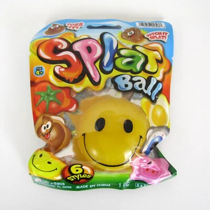New HAPPY FACE SPLAT BALL Squishy Squish Jaru Emoji Smiley Fidget Toy - Picture 1 of 8