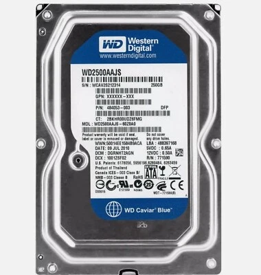 Western Digital 250GB WD2500AAJS 7200RPM SATA 3.5'' Desktop HDD Hard Drive - Image 1 of 4