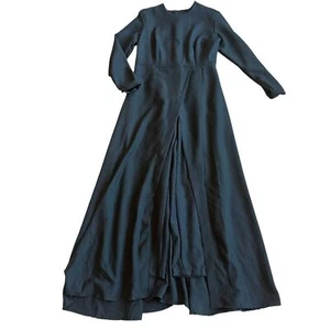 Annah Hariri Black Full Length Jumpsuit Dress Modest Long Sleeve Size 10 NWT - Picture 1 of 12
