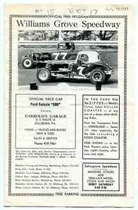 Williams Grove Speedway Auto Race Program July 18 1964 - Picture 1 of 1