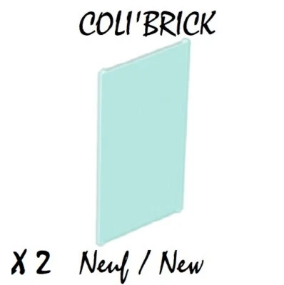 Lego 57895 - 2x Vitre Glass for window 1x4x6 - Trans Light Blue - NEW