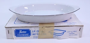 NEW Crown Victoria Lovelace Ovenware 10 Oval Au Gratin Dish Casserole Japan - Picture 1 of 9