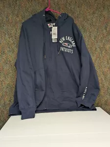 NEW ENGLAND PATRIOTS 3 XL ZIP UP SWEAT SHIRT MAJESTIC NFL TEAM APPAREL - Picture 1 of 8