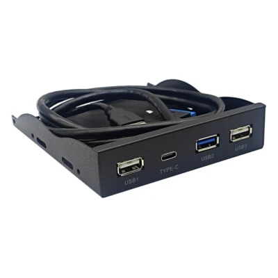 3.5in USB3.2 Gen1 Floppy Drive Front Panel 5Gbps USB C Hub Splitter Adapter - Image 1 of 4