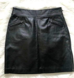 Attention Women's  Black Leather Skirt Size 6 - Picture 1 of 5