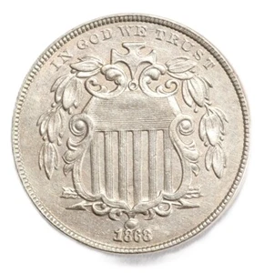 1868 Shield Nickel US Early Type Coin Five Cents 5C - Picture 1 of 2