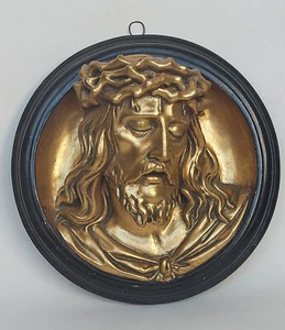 Estuco antiguo yeso relieve Jesucristo corona de espinas pared cuadro escultura antiguo  - Imagen 1 de 6