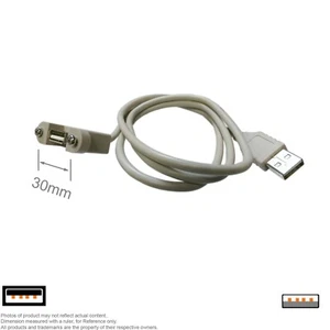Add-a-Port Dongle Panel Mount Extension Extender Cable USB A Female USB A Male - Picture 1 of 2
