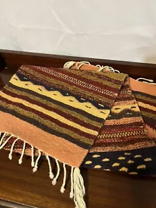 Southwest Zapotec Indischer Tischläufer 14”x40” 100% Wolle - Bild 1 von 8