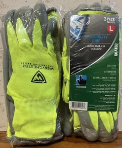 6pr West Chester Hi-Visibility Gloves Cell Phone Friendly SIZE LARGE FREE SHIP - Picture 1 of 3