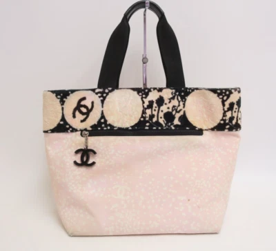 CHANEL CC Canvas Tote Bag Handbag #25608 - Image 1 of 4