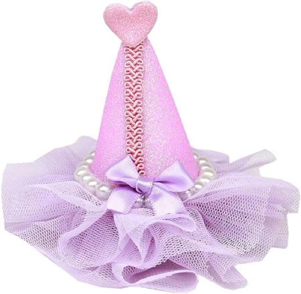 Bonito sombrero de fiesta Mirage Pet Products con clip, estándar, lavanda Foto 1 de 1