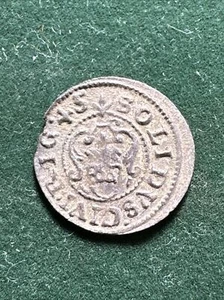 💰 SWEDEN Livonia Solidus 1645 BILLON Coin  Queen CHRISTINA  1632-1654 - Picture 1 of 9
