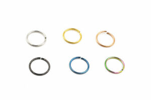 LOT100pcs Surgical Steel Seamless Nose Ear Helix Tragus Cartilage Hoop Rings 